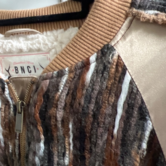 NWT BCNI Brown Sierra Striped Bomber $129 eclectic - Picture 2 of 6
